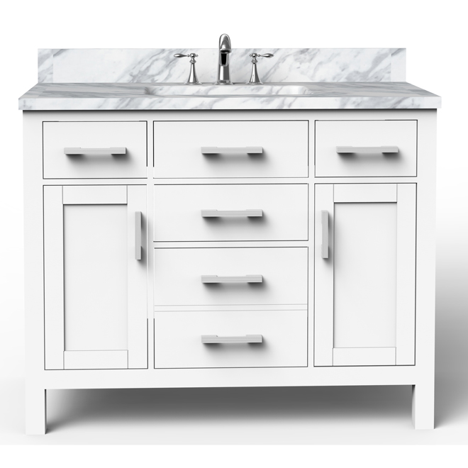 CUTLER BanoDesign Caru 42 In Single Sink White Bathroom Vanity With   84915326 L 