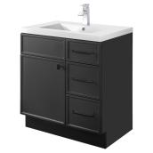 Cutler Forest Halo 30-in Black 1-Sink Bathroom Vanity with White Cultured Marble Top