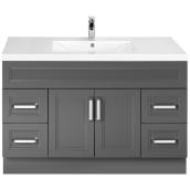 Cutler Forest Urban 48-in Grey 1-Sink Bathroom Vanity with White Cultured Marble Top