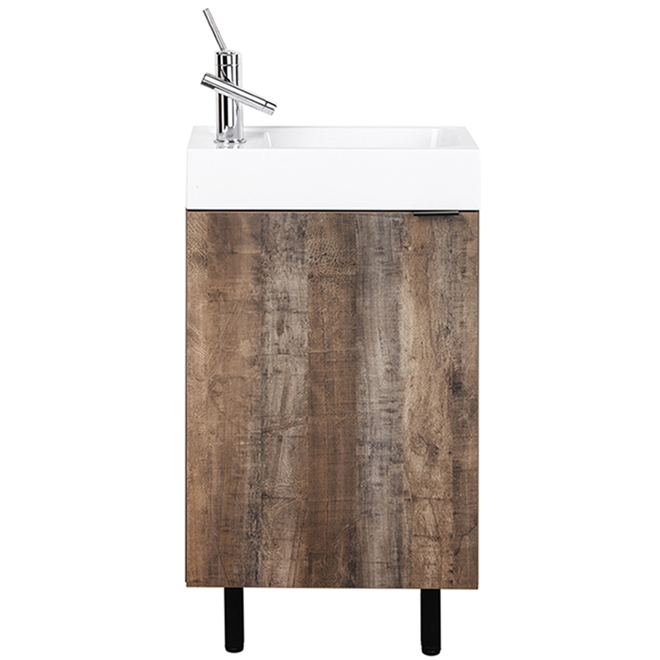 Meuble-lavabo Lotta de Cutler Forest, 18 po, 1 porte, whisky-noir