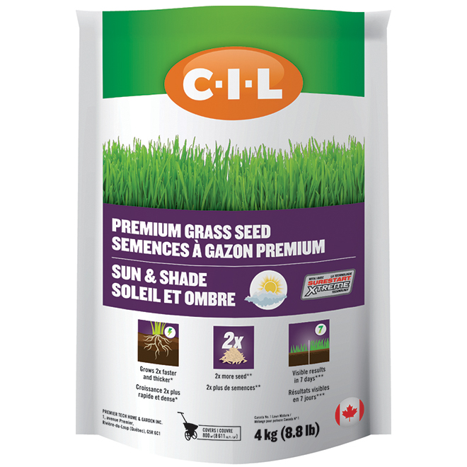 C-I-L Premium Grass Seed - Sun and Shade - 4-kg