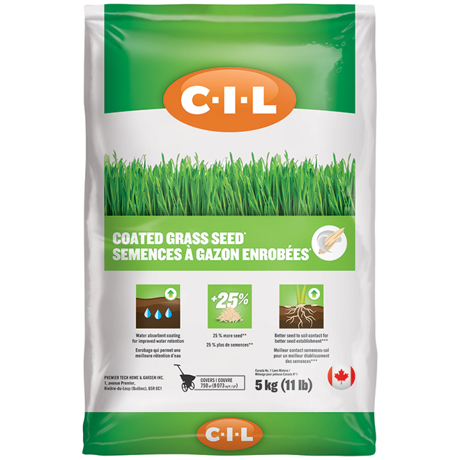 CIL Coated Grass Seed AllPurpose 750 m² 5 kg 2338450 RONA