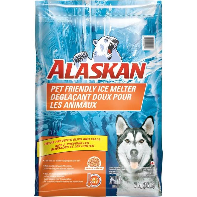 Déglaçant doux pour les animaux Alaskan en contenant, 15 lb