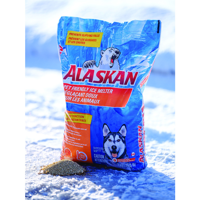 Déglaçant doux pour les animaux Alaskan en contenant, 15 lb
