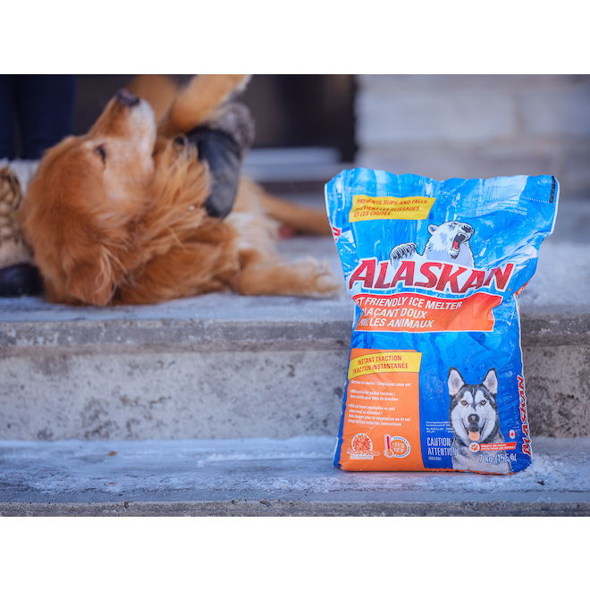 Déglaçant doux pour les animaux Alaskan en contenant, 15 lb
