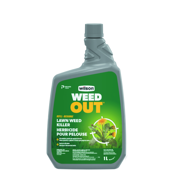 Recharge d'herbicide liquide Weed Out par Wilson pour pelouse, 1 L