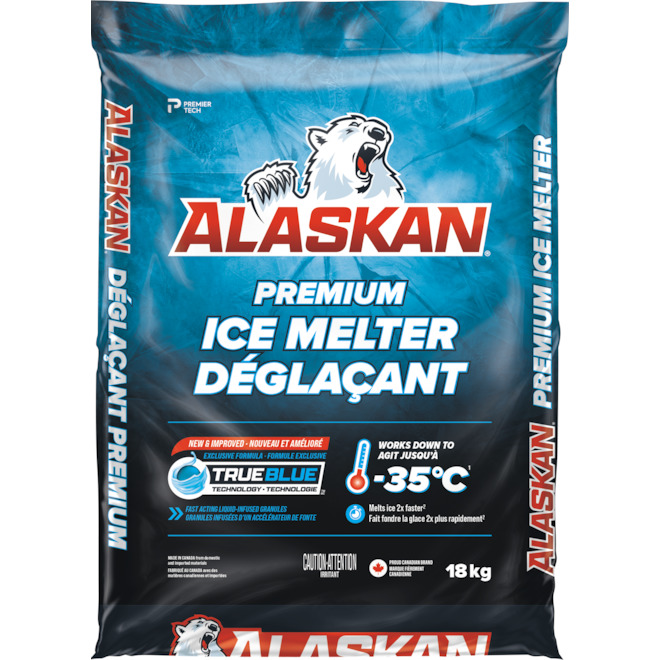 Déglaçant Alaskan Premium, 39,7 lb, NaCl (chlorure de calcium inclus)
