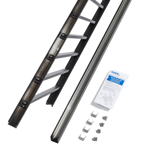 Impression Rail Express 36-in x 6-ft Black Aluminum Pre-Assembled Stair Railing Kit