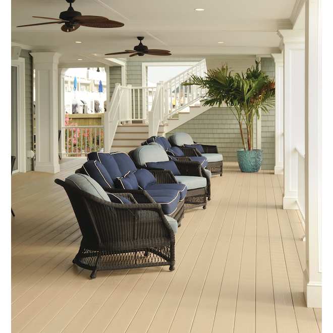 TimberTech Harvest Square Decking Board in PVC of 1 x 5.5-in x 12-ft - Brownstone