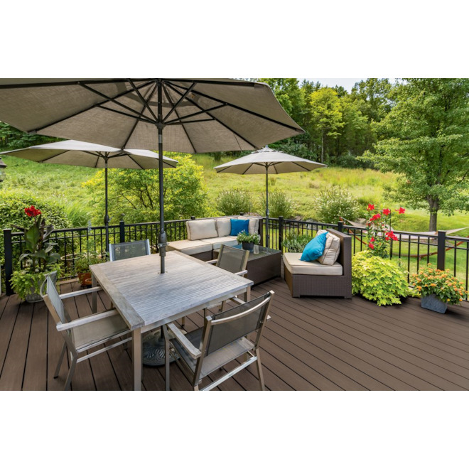 TimberTech Azek English Walnut 12-ft VC Grooved Decking Board