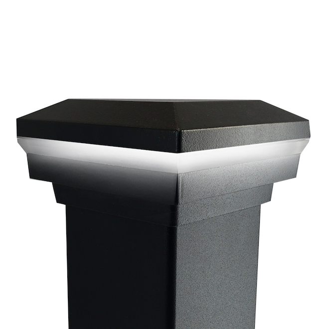 Impressions Rail Express Post Cap with Glow Ring 3-in in Dark Bronze Aluminum