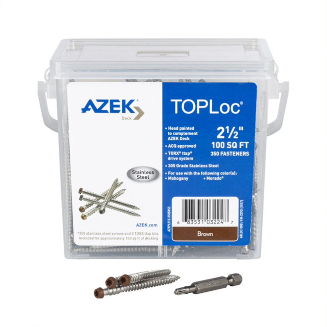 TimberTech Azek TopLoc 2 1/2-in Screws - Stainless Steel - Brown - 350-Pack - 100-sq. ft.