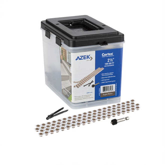 TimberTech Azek Cortex 2 1/2-in Deck Screws - Stainless Steel - English Walnut - 350 Screws/400 Plugs - 100-sq. ft.