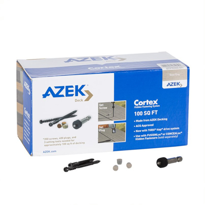 TimberTech Azek Cortex 2 1/2-in Deck Screws - Stainless Steel - Slate Grey - 350 Screws/400 Plugs - 100-sq. ft.