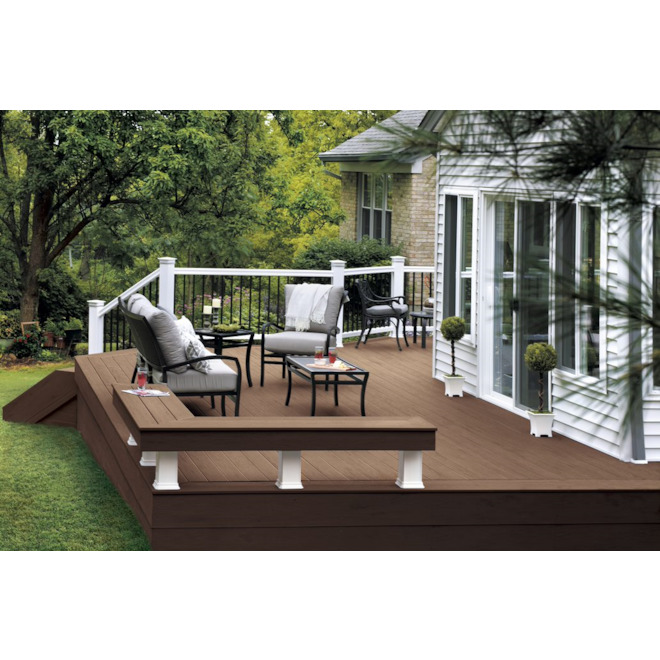 Planche de terrasse TimberTech Terrain Brown Oak de 20 pi