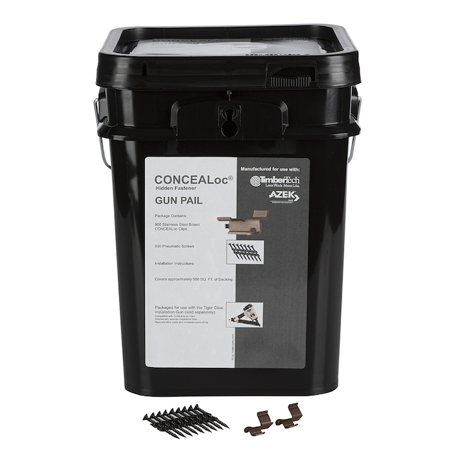 TimberTech CONCEALoc Hidden Fasteners for Gun Pail - Brown - 900-Pack - 500-sq. ft.