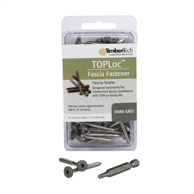 TimberTech Azek TopLoc 1 3/4-in Fascia Screws - Stainless Steel - Dark Grey - 100-Pack - 100-LFT