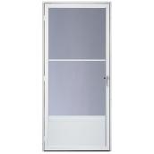 Aluminart Provincial White Storm Door - Aluminum - Tempered Glass - 80-in x 32-in x 1-in