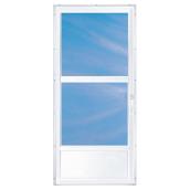Aluminart Storm Door - White - Tempered Safety Glass - 3 Heavy-Duty Hinges - 34-in W x 80-in L