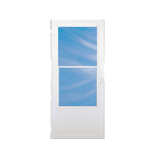 Contre-porte à fenêtre à guillotine Newport par Aluminart, verre trempé sécuritaire, 36 po l. x 80 po h., blanche