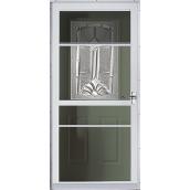 Aluminart Regal Deluxe Storm Door - Full View - White - Aluminium - Self-Storing Glass Insert - 33-in W X 80-in H