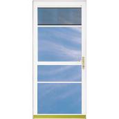 Aluminart Clearvue 2-Lite Storm Door - White Aluminum Full-View - Tempered Safety Glass - 34-in W x 80-in H