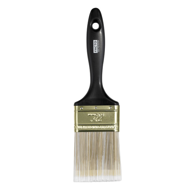 Facto Paintbrush - Flat - Synthetic - Stainless Steel - 2 15/32-in W