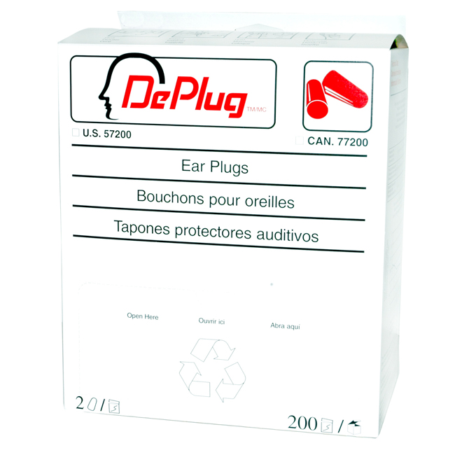 Degil Safety Tapered Fit Ear Plugs - Red - Polyurethane Foam - NRR 32 dB - 200-Pack
