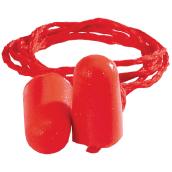 Degil Safety Corded Ear Plugs - Tapered Fit - Polyurethane Foam - Red - NRR 29 dB
