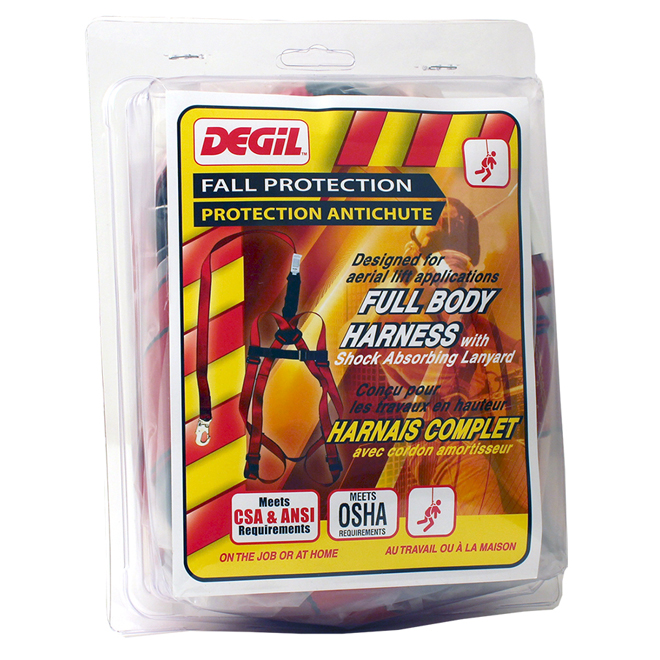 Degil Safety Full Body Harness Kit - Shock Absorbing - Polyester - 3-Point Adjustment
