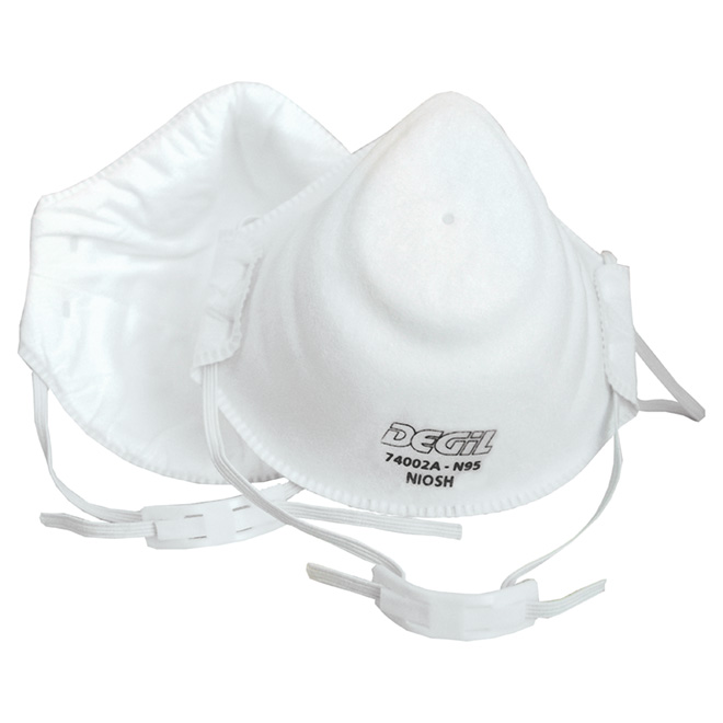 Degil Safety N95 Disposable Mask - Foam Nose Cushion and Flexible Head Strap - Latex Free - 3-Pack