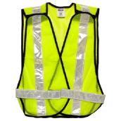 Degil Tear-Away Traffic Vest - Bright Green - Velcro Closure - Reflective Silver Stripes - 25 Pack