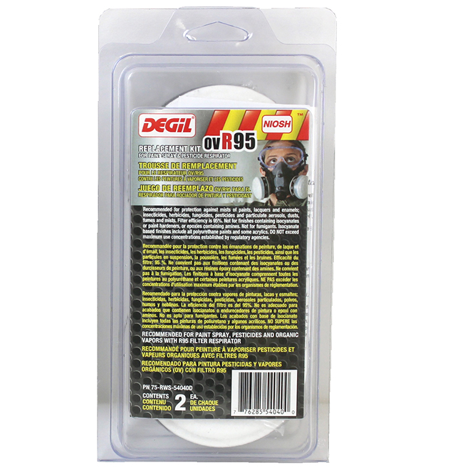 Degil Safety ORV95 Replacement Filter Kit - 2 Per Pack - Reusable