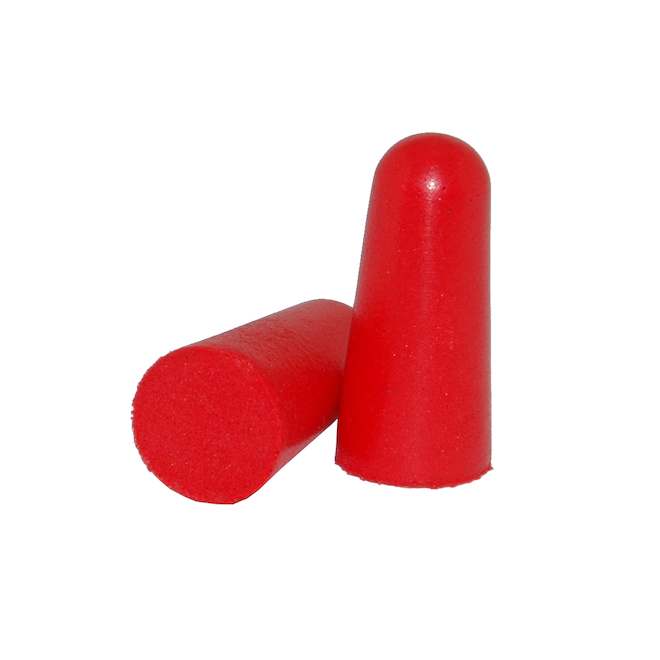 Delta Plus Disposable tapered earplugs, bright red, foam, NRR 33 dB 200 pairs/box