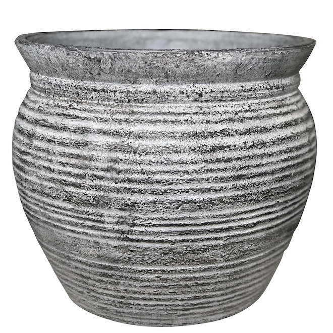 Southern Patio Diego 13-in x 11.25-in Grey Planter