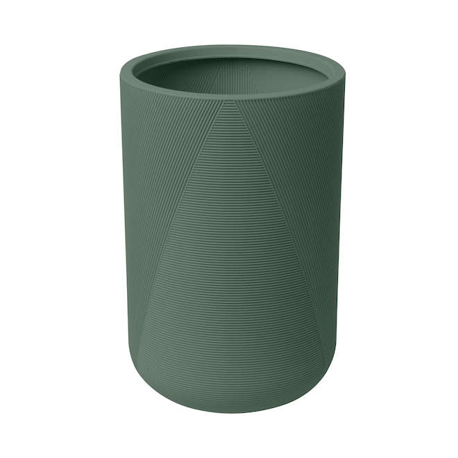 Garant Gavin Tall Planter 14-in with Grooved Texture - Boreal Green