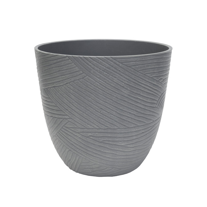 Garant Riptide Planter 12-in with Grooved Texture - Light Grey