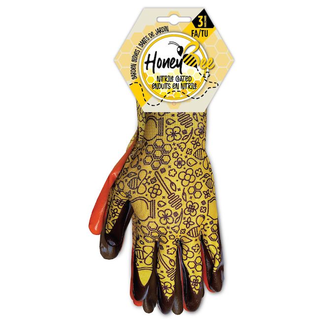 Gants de jardinage HoneyBee enduits en nitrile unisexe taille unique 3 paires