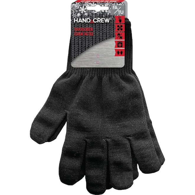 Gants magiques noirs Hand Crew compatibles avec écrans tactiles, taille unique