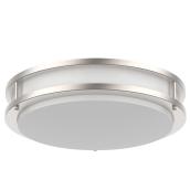 VALU + 20 W 14-in W Round Brushed Nickel Flush Mount LED Ceiling Light