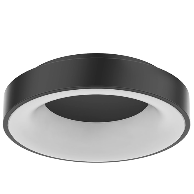 VALU+ 15-in 25 W Plastic Round LED Flush-Mount Light - Black