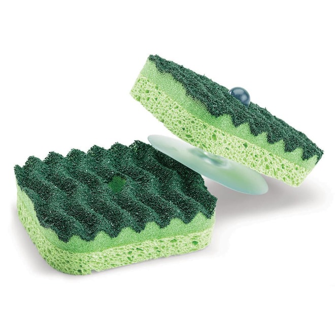 Libman 2-Pack Green Cellulose Sponge with Suction Cup