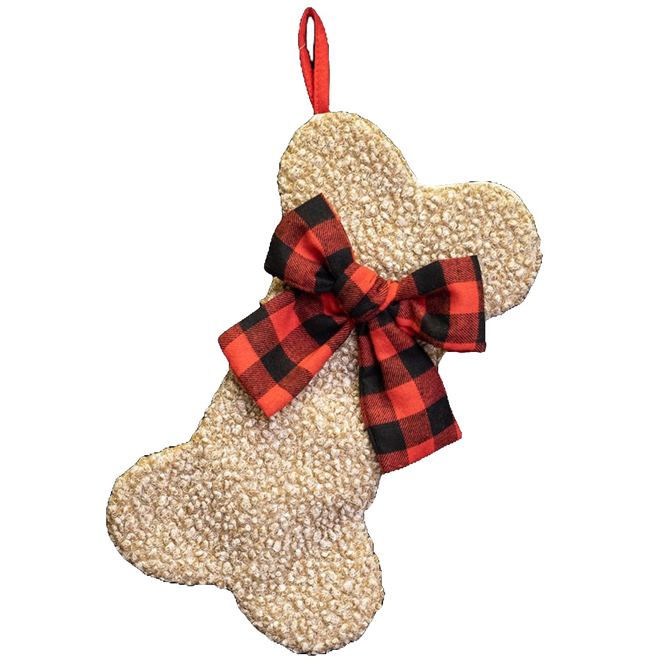 Celebrations by L&CO Christmas Stocking for Dogs 14-in Bone-Shaped