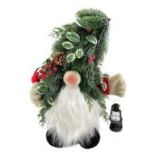 Celebrations by L&CO Decorative Gnome with Berry and Greenery Hat - 18.5-in