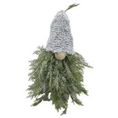 Celebrations by L&CO Decorative Gnome with Fur Hat and Foliage - 20-in