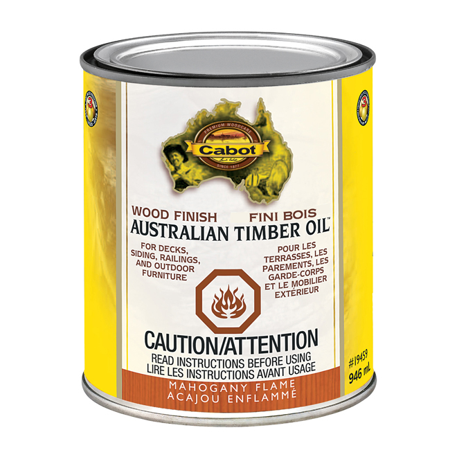 Fini pour le bois Australian Timber Oil Cabot 964 ml acajou enflammé