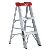Eagle Aluminum Folding Stepladder - Slip Resistant - 200-lb Load Capacity - 3-ft H x 17-in W