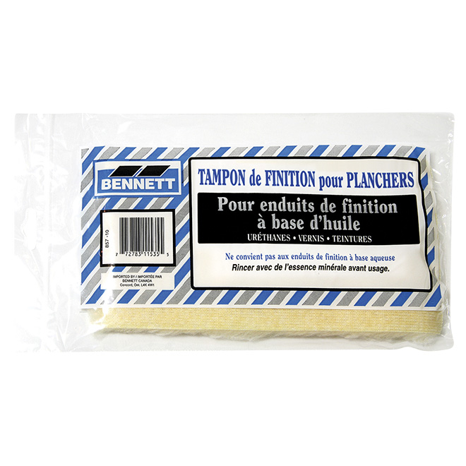 Tampon de finition de plancher Bennett, pour les enduits à base d'huile, rectangulaire, 10 po L. x 5 po l.