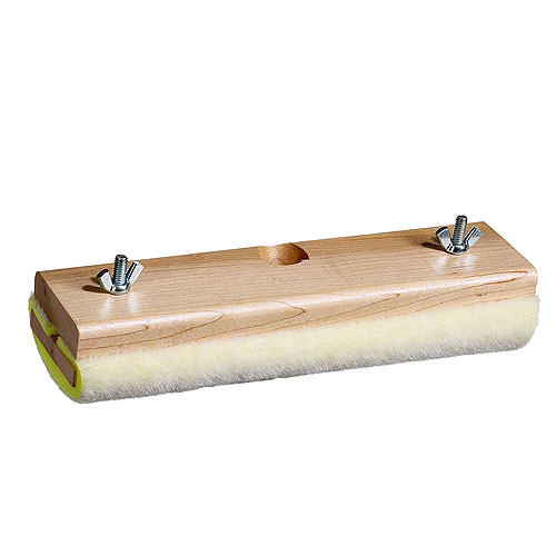 Bennett Finishing Applicator - Wooden Block - Lamb Wool Pad - 10-in L x 3-in W