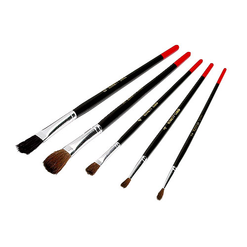 Bennett Artist Set Paint Brush - Pure Bristles - Wood Handle - 5 Per Pack